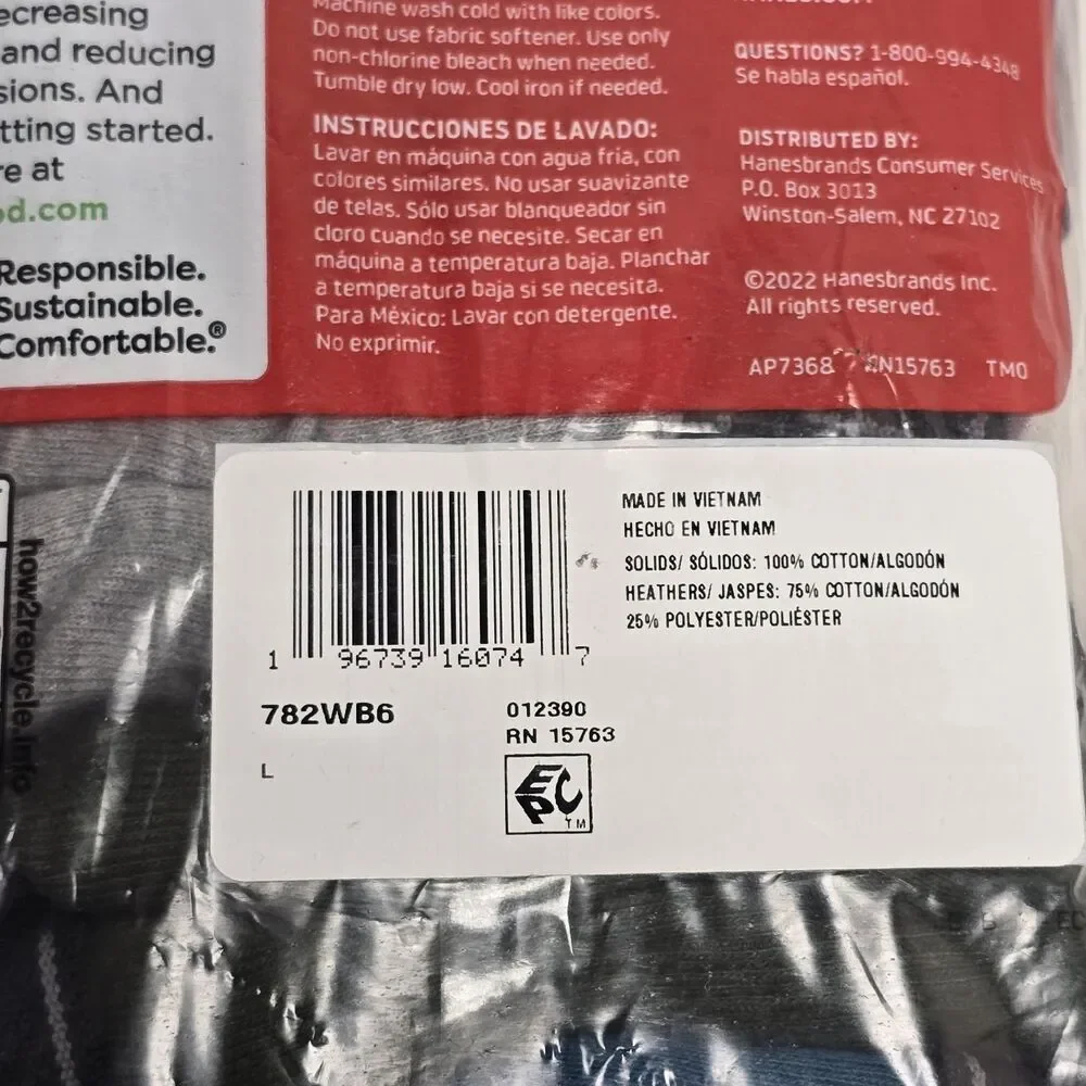 Hanes Comfort Flex Briefs Mid-Rise 6pk Multi-Color Men's Size Large 36-38 Tagles